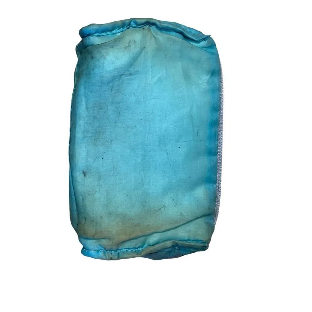 Blue Hibiscus Cotton Quilted Cosmetic‎ Bag Floral 6.5